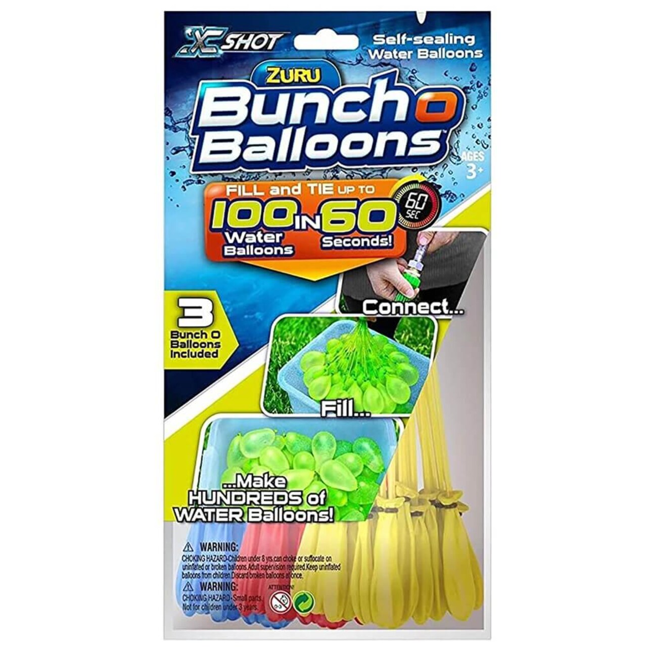 Zuru Bunch O Balloons Rapid Filling Self Sealing Water Balloons 100 Balloons Included (Colors and Packing May Vary)